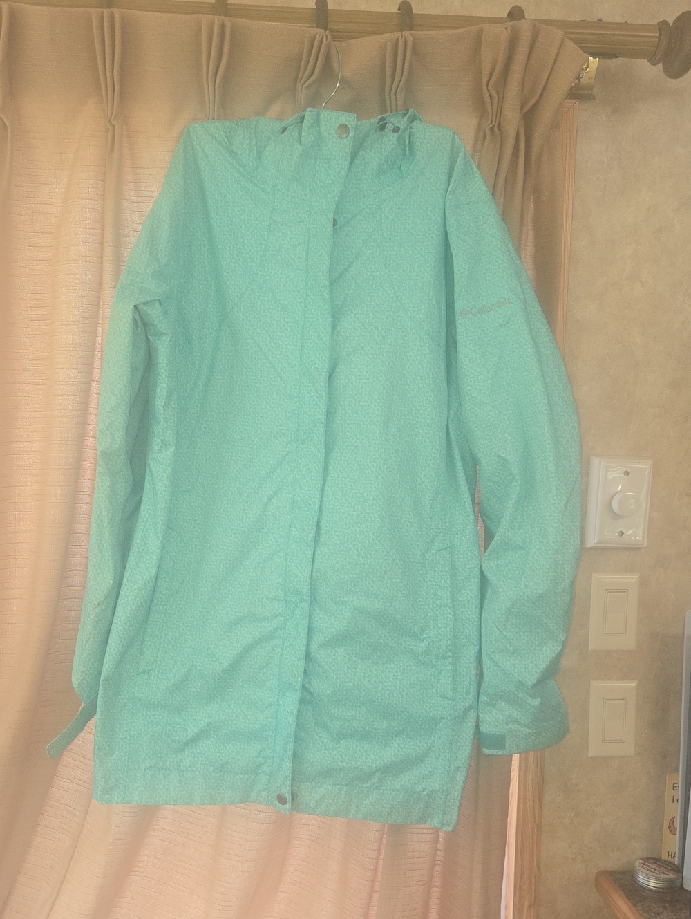 Lightweight Women's Aqua Rain Jacket COLUMBIA WATERPROOF SIZE XL